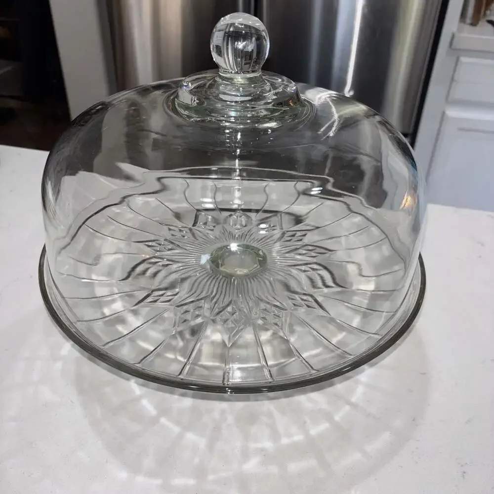 Anchor Hocking Canfield Footed Cake Stand with Dome Lid